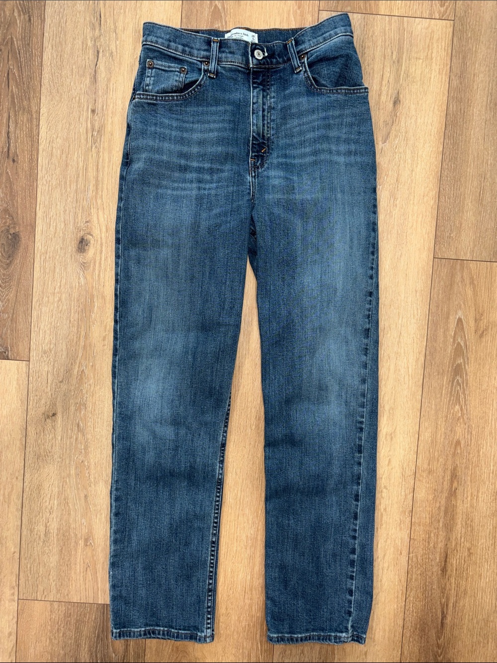 Abercrombie & Fitch Women's Dark Blue Straight Leg Jeans